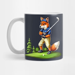 fox playing golf Mug